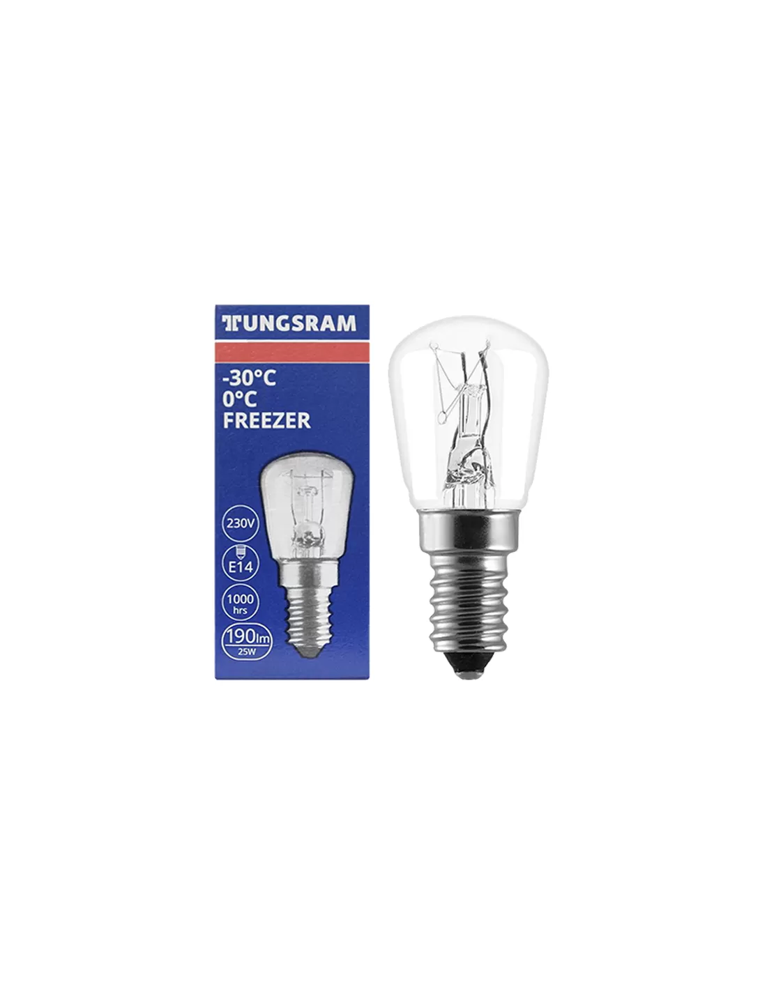 AMPOLLETA PARA REFRIGERADOR E14 25W (FREEZER) TUNGSRAM